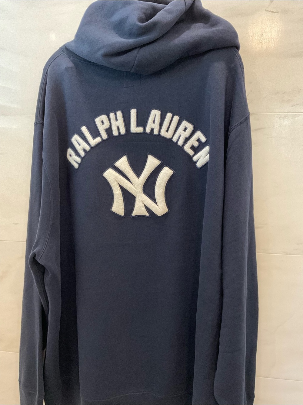 POLO Ralph Lauren Navy Blue NEW YORK YANKEES Logo Hoodie Sweatshirt 3XL T62 - Picture 10 of 16